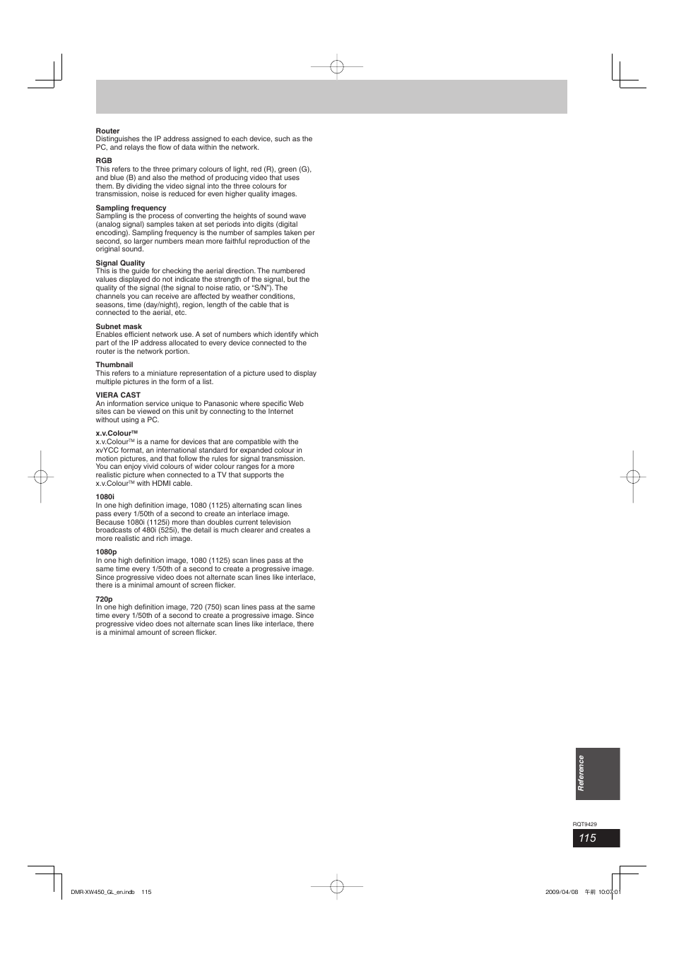 Panasonic DMR-XW350 User Manual | Page 115 / 120