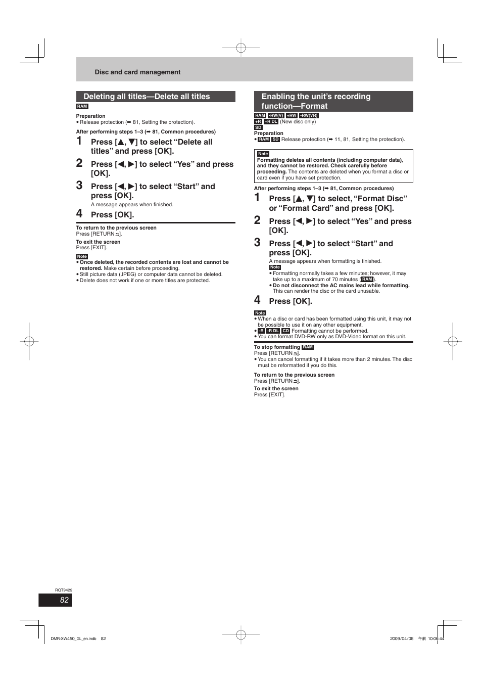 Panasonic DMR-XW350 User Manual | Page 82 / 120