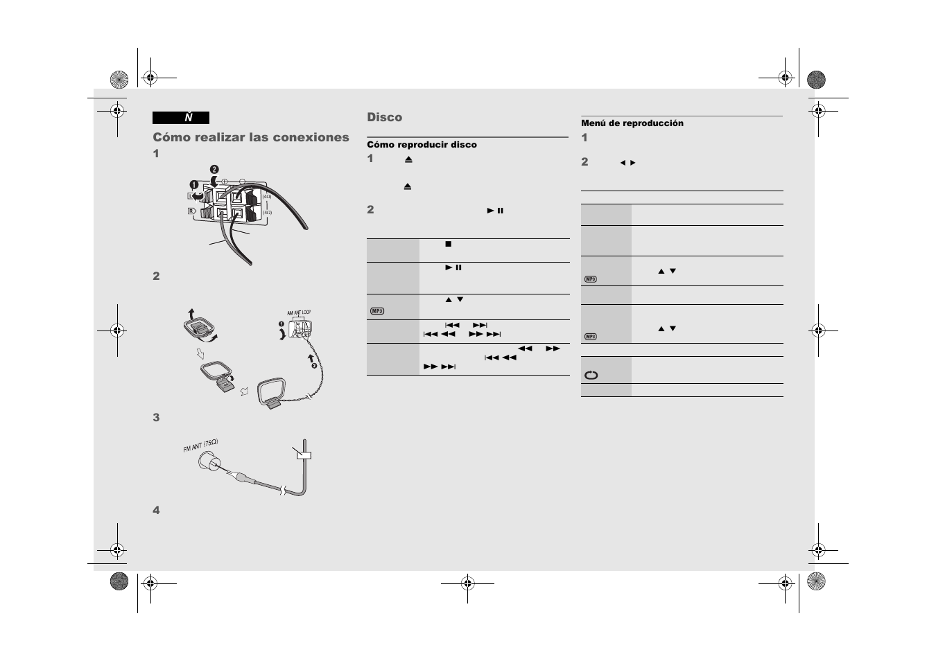 Cómo realizar las conexiones, Disco | Panasonic SCAKX14 User Manual | Page 15 / 16