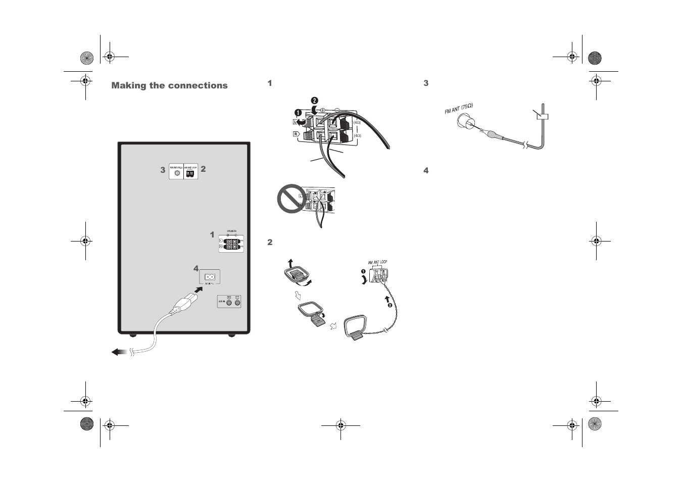 Making the connections | Panasonic SCAKX14 User Manual | Page 8 / 16