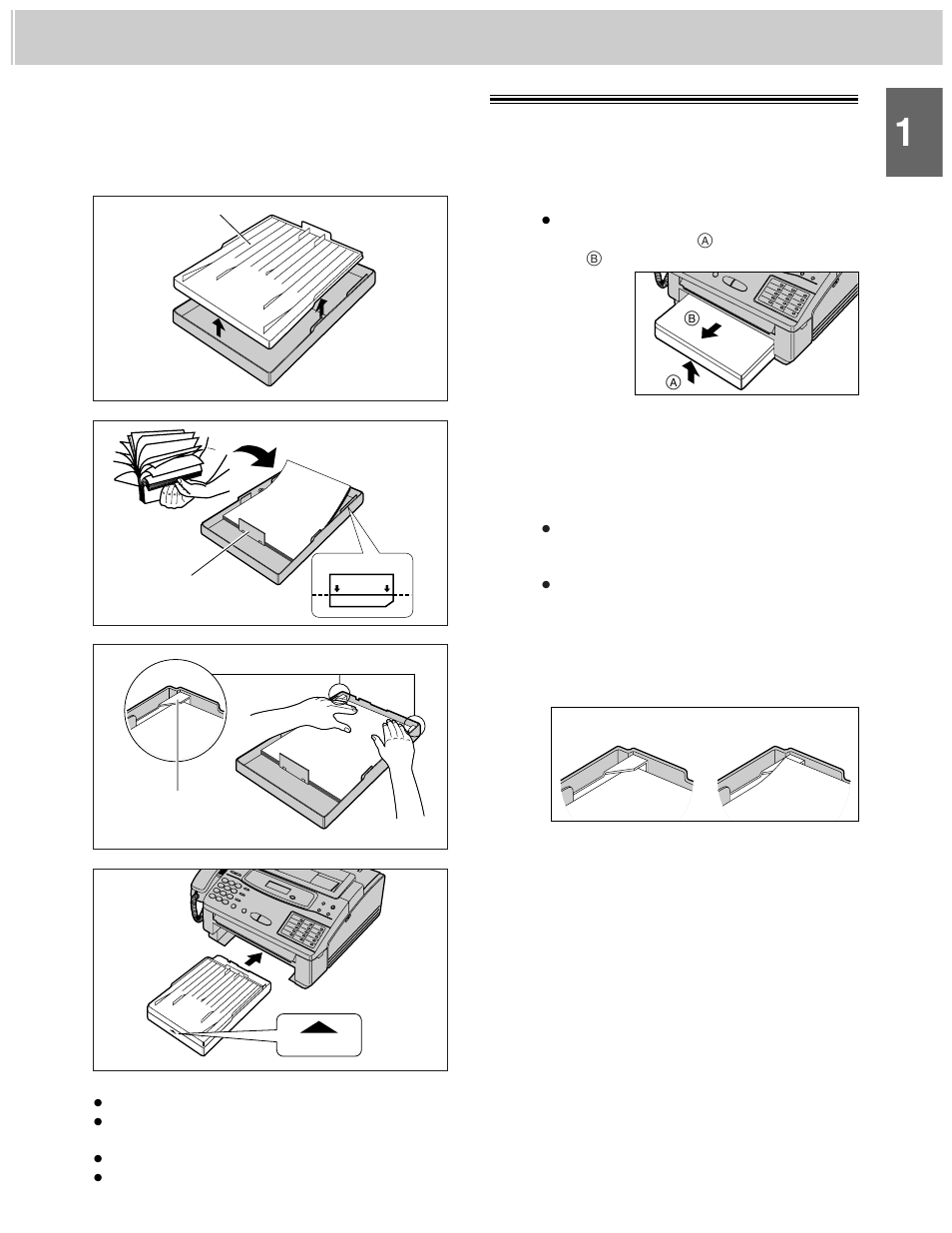 Installing the paper cassette | Panasonic KX-F1000AL User Manual | Page 5 / 88