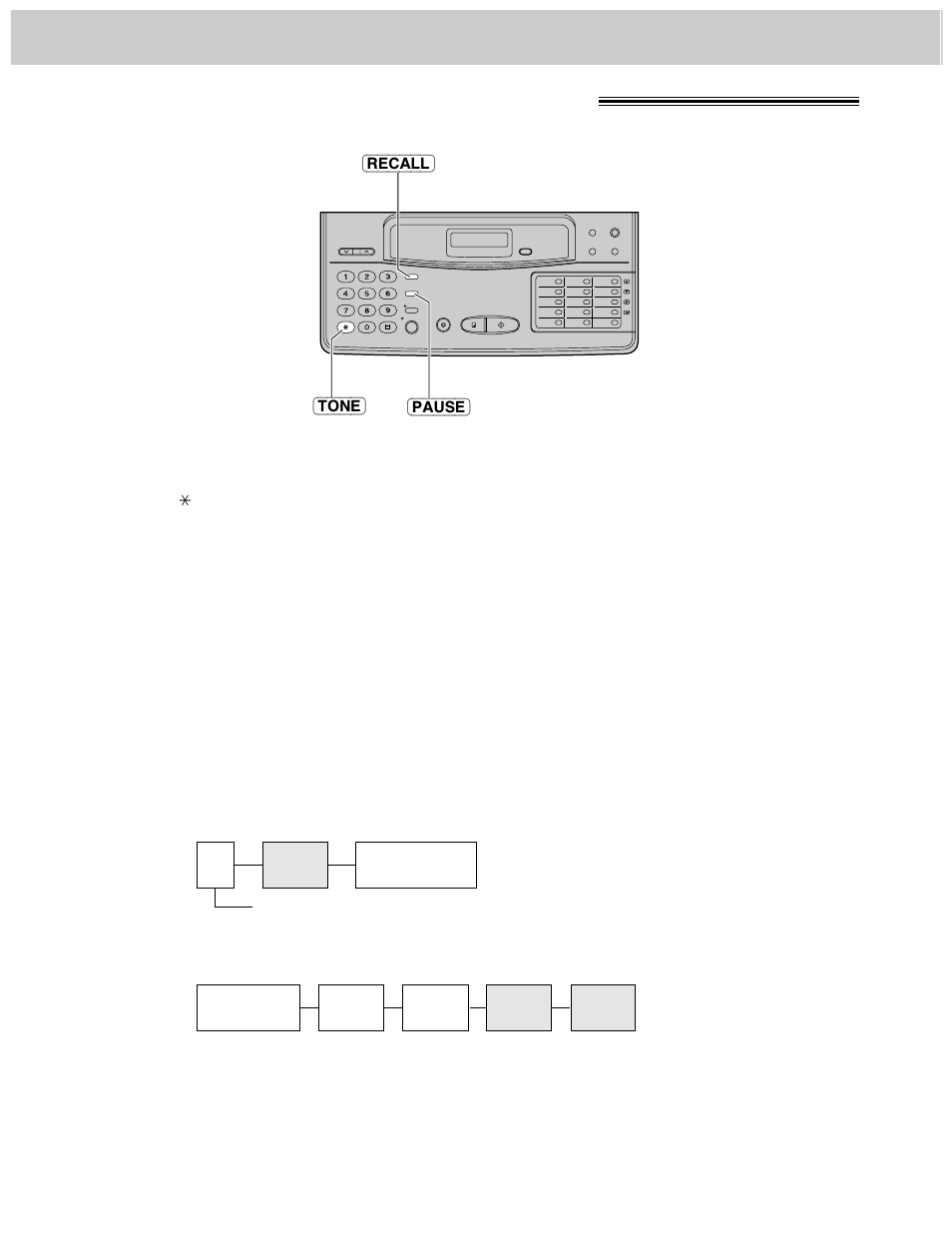 Tone, recall and pause buttons, Tone button, Recall button | Pause button | Panasonic KX-F1000AL User Manual | Page 64 / 88