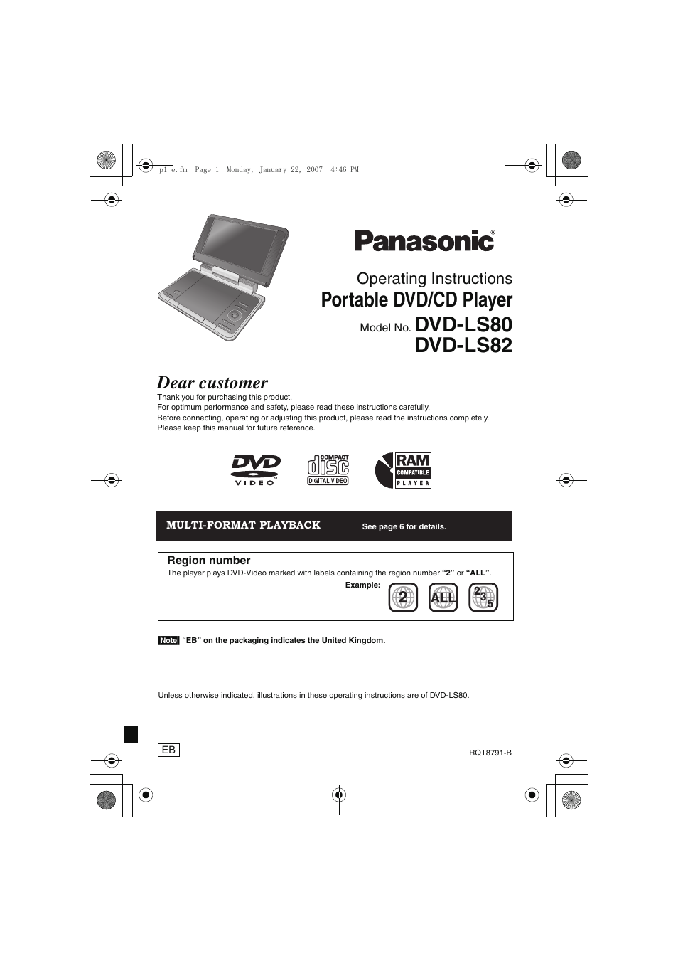 Panasonic DVD-LS82 User Manual | 32 pages