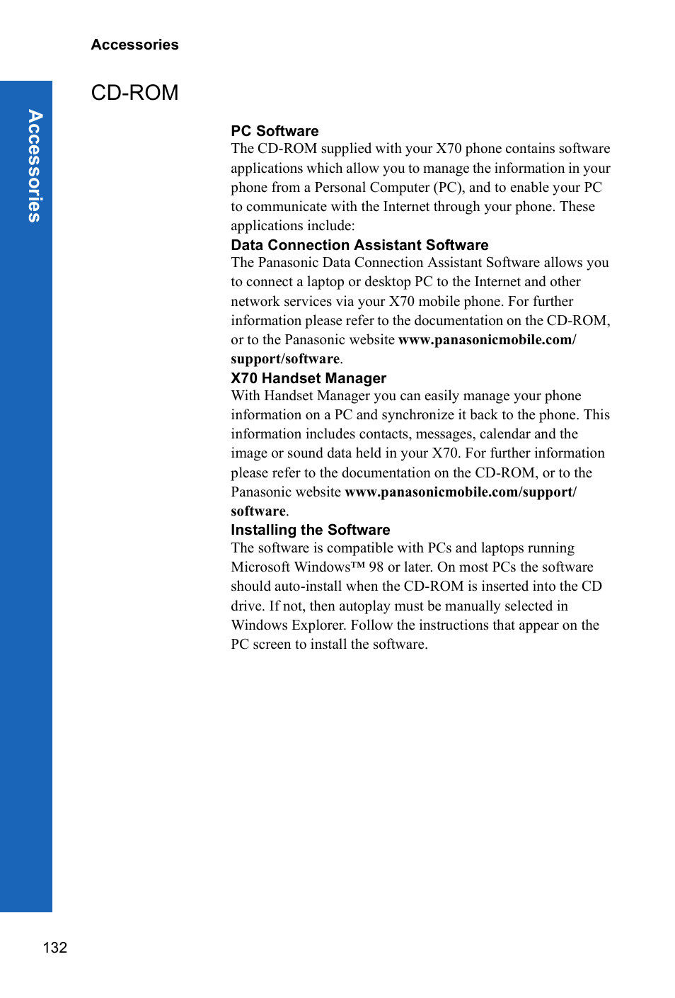 Cd-rom | Panasonic X70 User Manual | Page 131 / 155