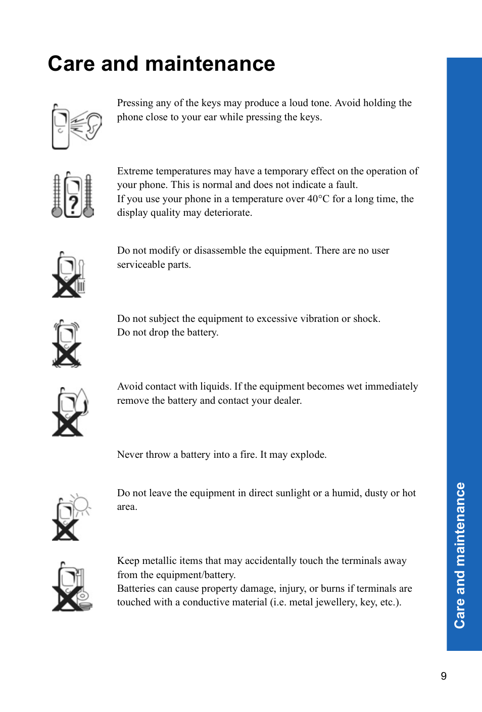 Care and maintenance | Panasonic X70 User Manual | Page 8 / 155