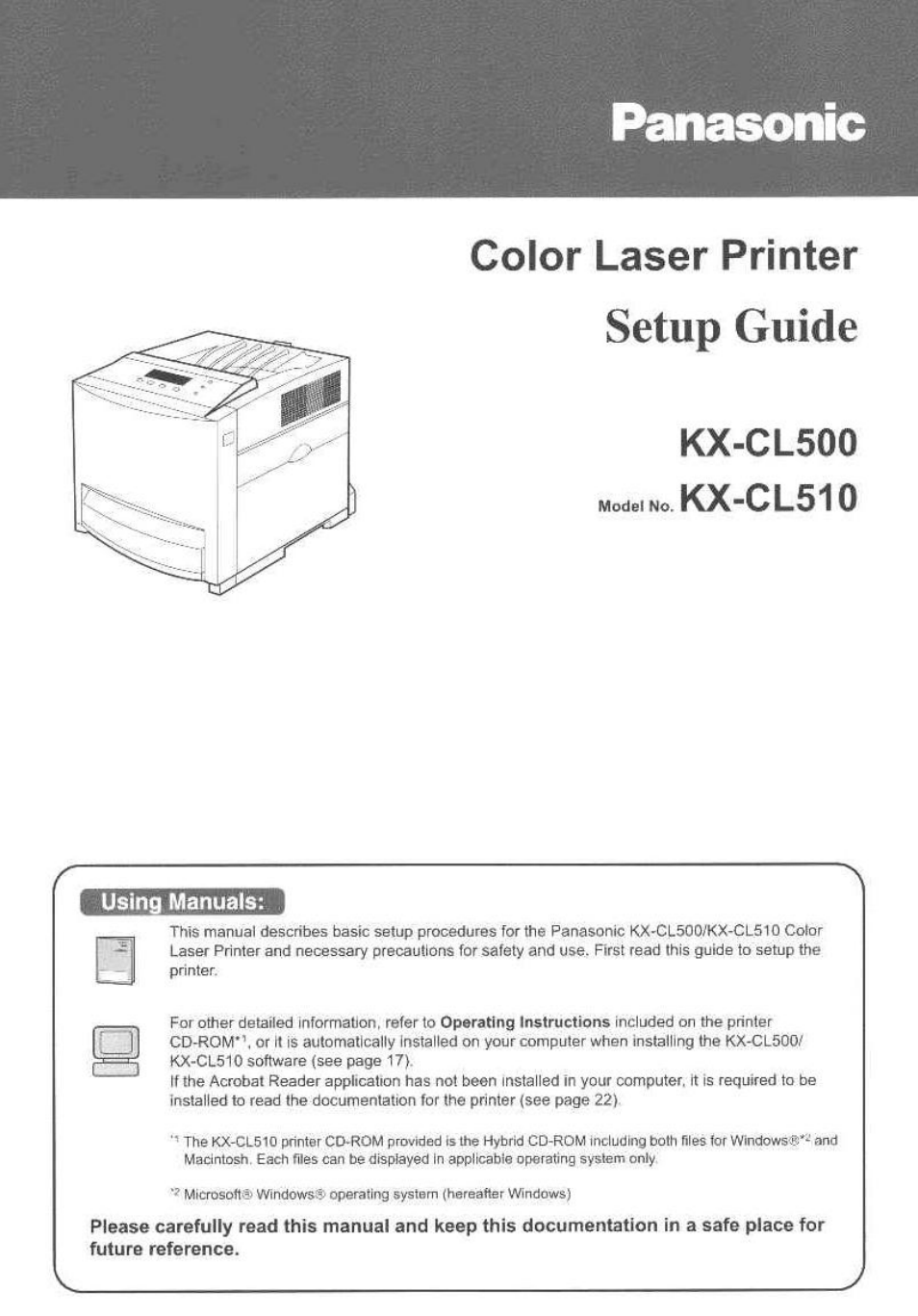 Panasonic KX-CL500 User Manual | 32 pages