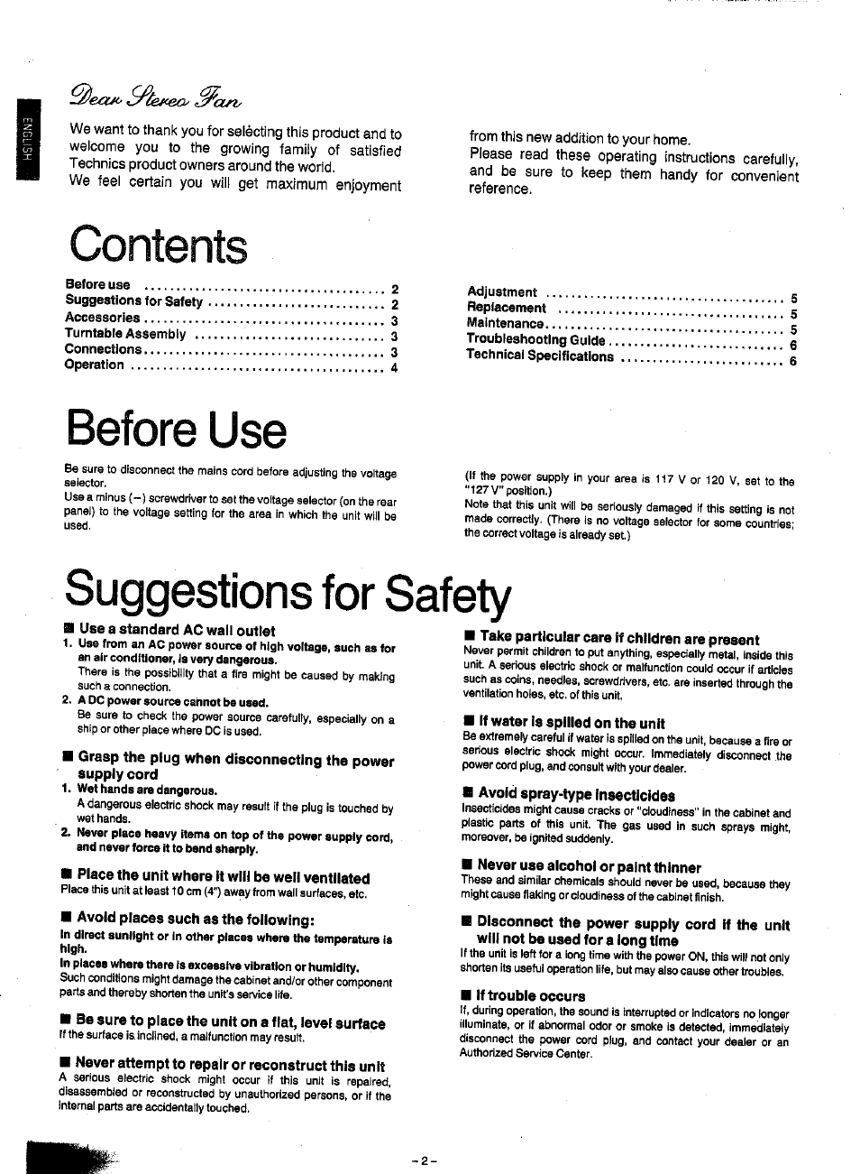 Panasonic SL-J120 User Manual | Page 2 / 6