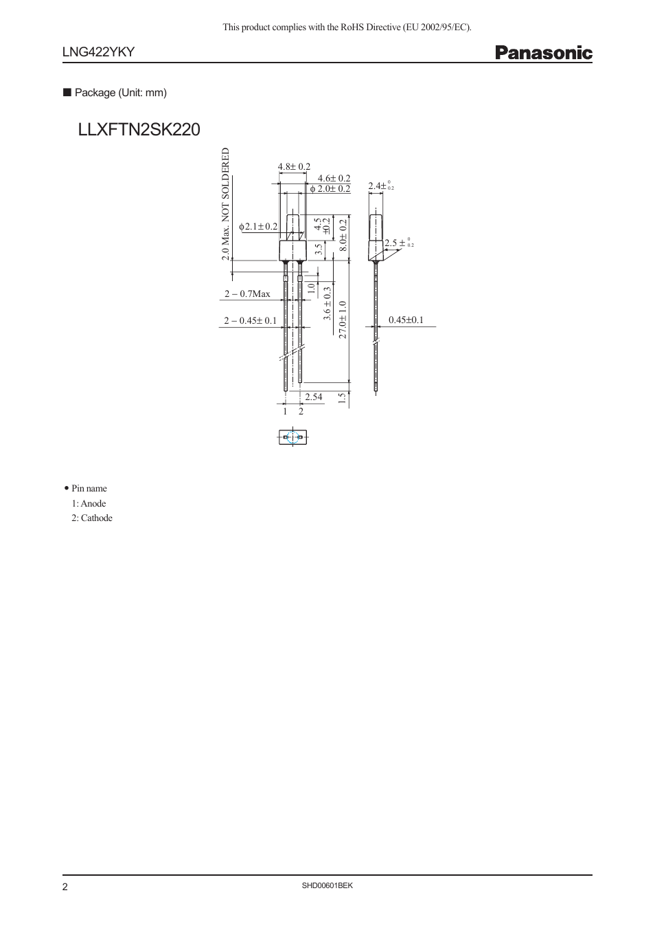 Llxftn2sk220, Lng422yky | Panasonic LNG422YKY User Manual | Page 2 / 3