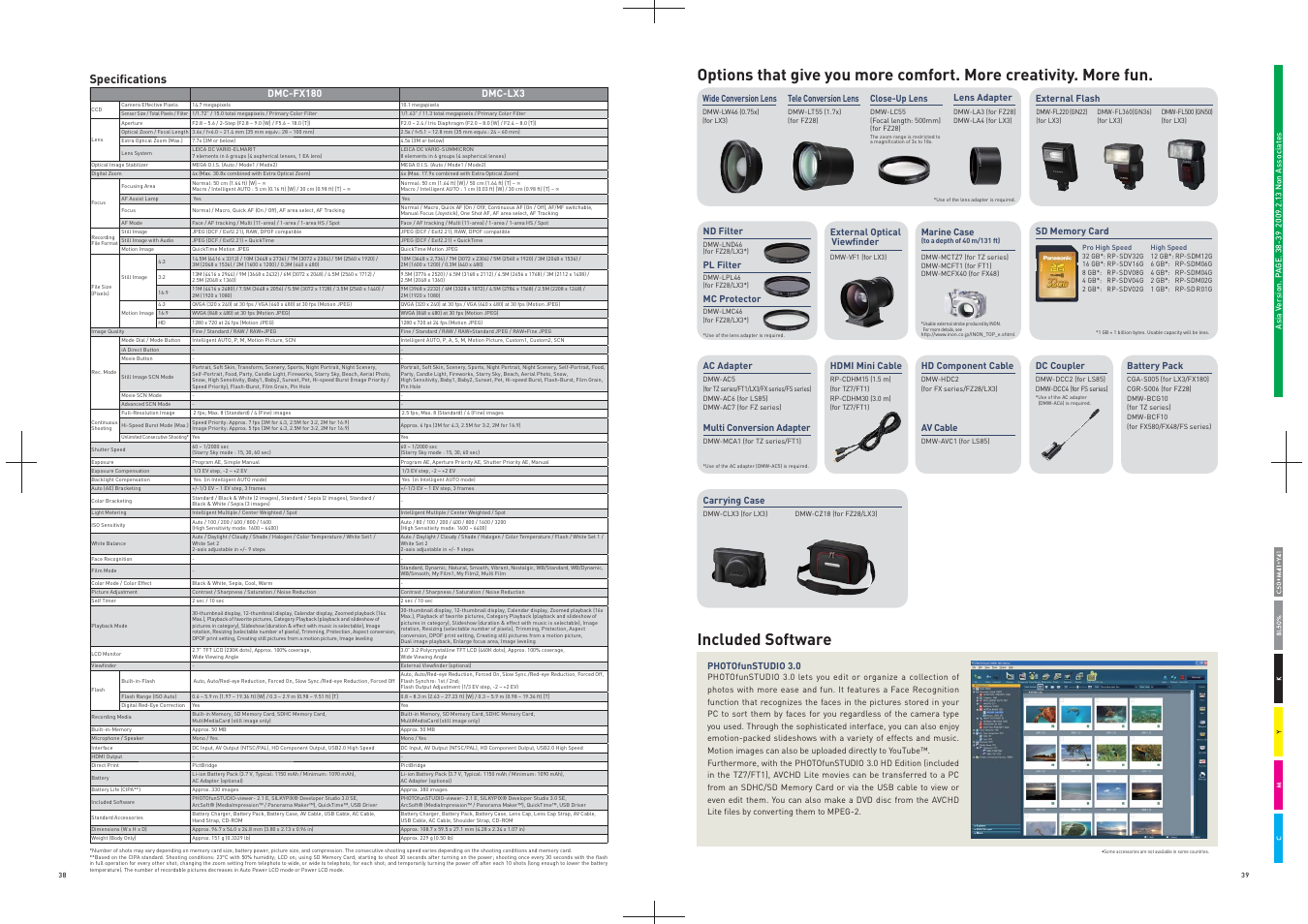 Included software, Specifi cations | Panasonic DMC-FS25 User Manual | Page 20 / 22