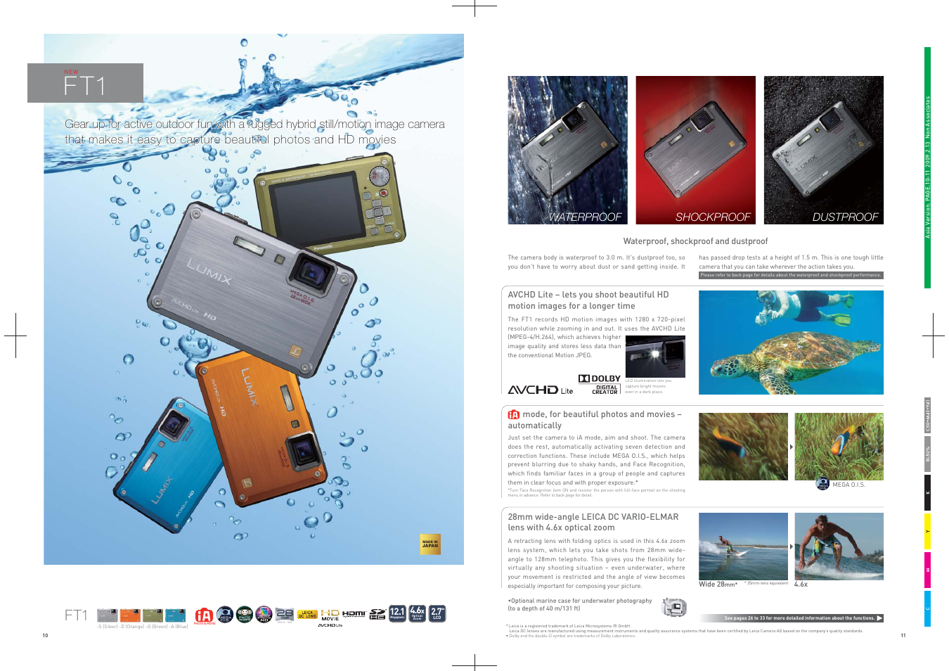 F t1, Waterproof shockproof, Dustproof | Panasonic DMC-FS25 User Manual | Page 6 / 22