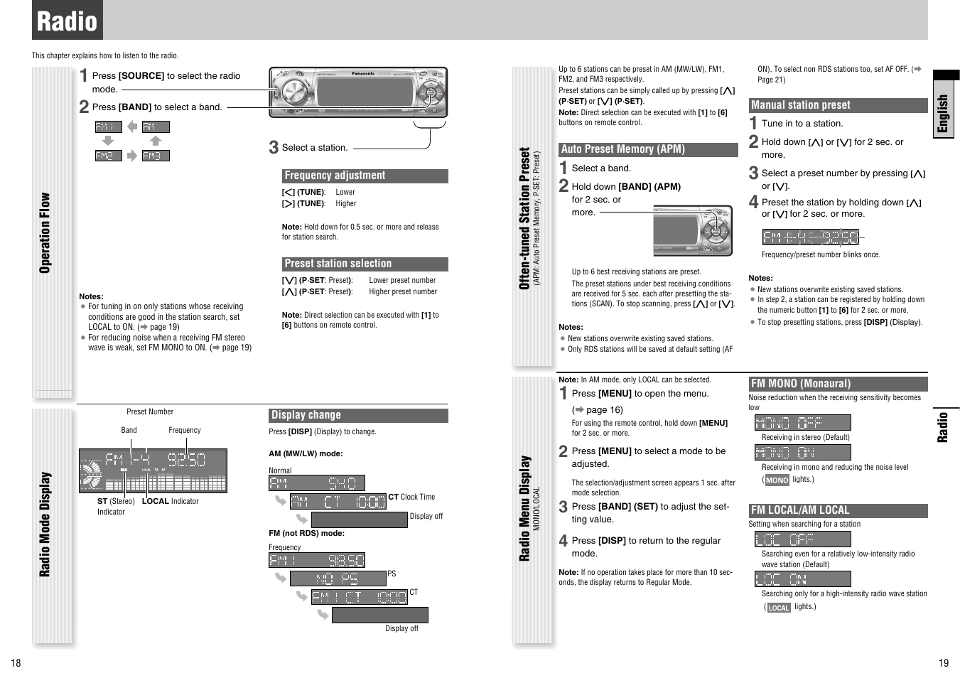 Radio | Panasonic CQ-C7300N User Manual | Page 10 / 22