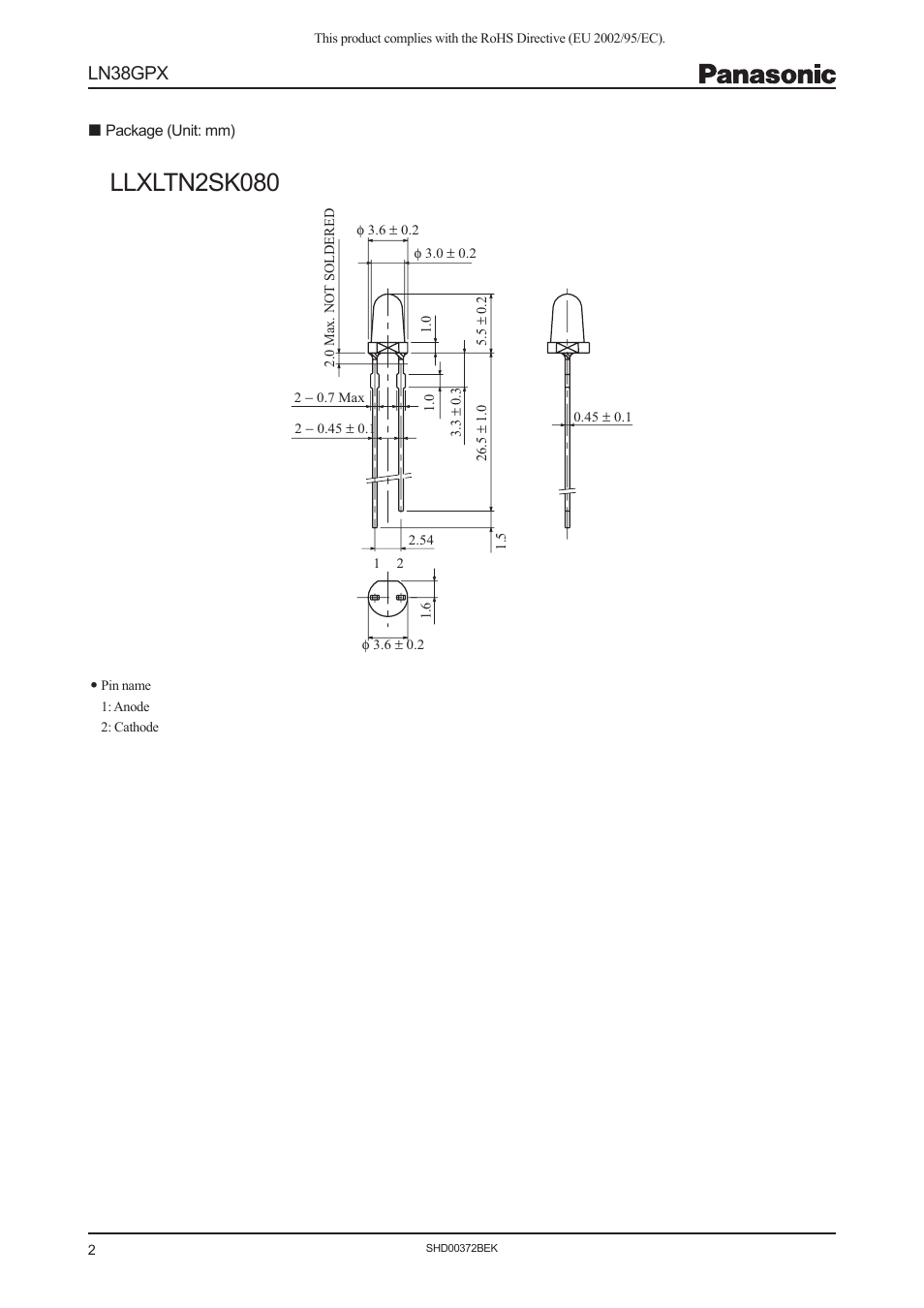 Llxltn2sk080, Ln38gpx | Panasonic LN38GPX User Manual | Page 2 / 3