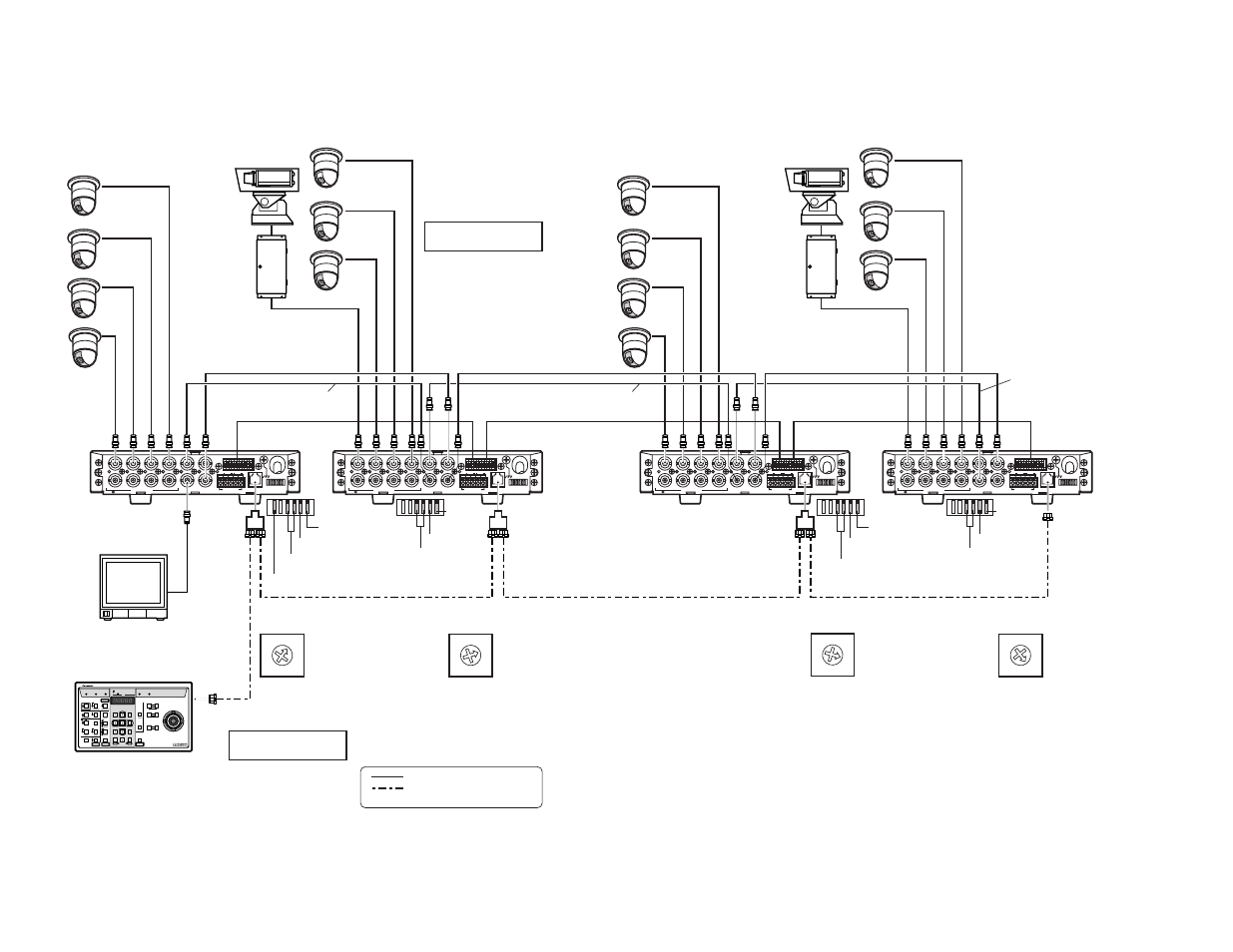 Multi-unit connection (ps • data), Multi-unit connection (ps, Data) | Camera site control site | Panasonic WJ-MP204C User Manual | Page 11 / 32