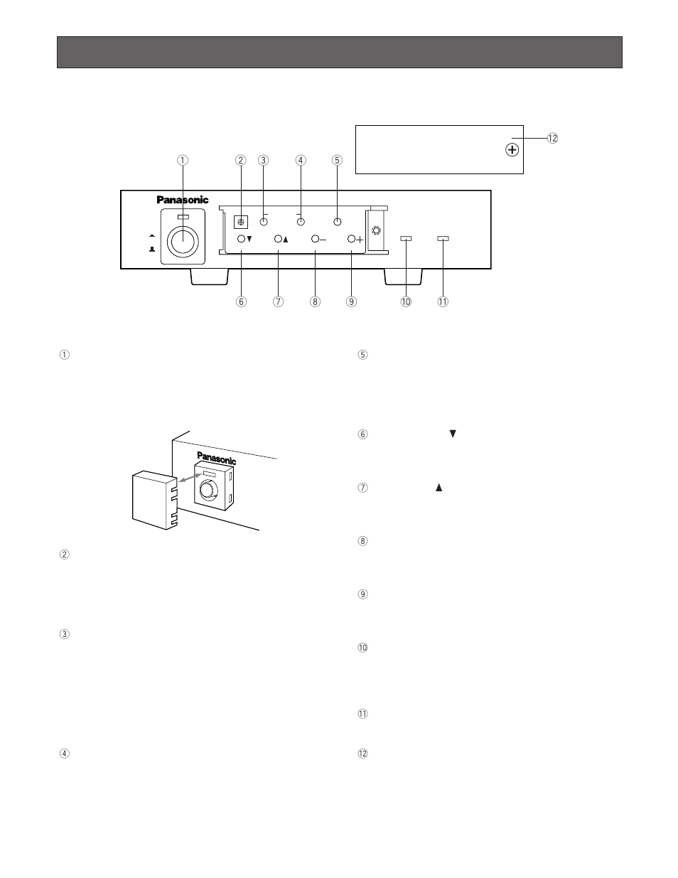 Major operating controls and their functions, Front view | Panasonic WJ-MP204C User Manual | Page 7 / 32