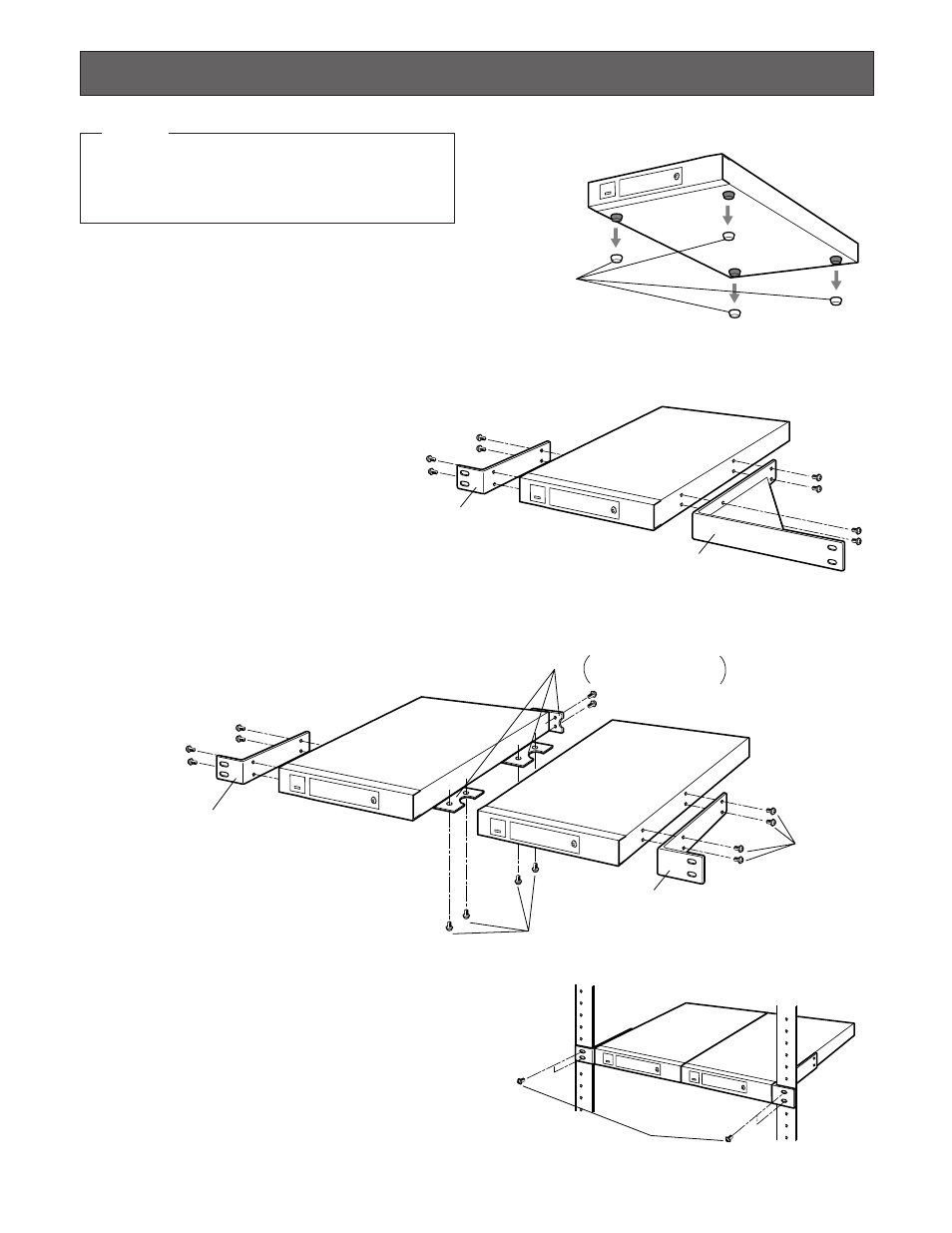 Installation, Mounting in the rack, Mounting one wj-mp204c with the wv-q204/1 | Mounting two wj-mp204cs with the wv-q204/2 | Panasonic WJ-MP204C User Manual | Page 9 / 32
