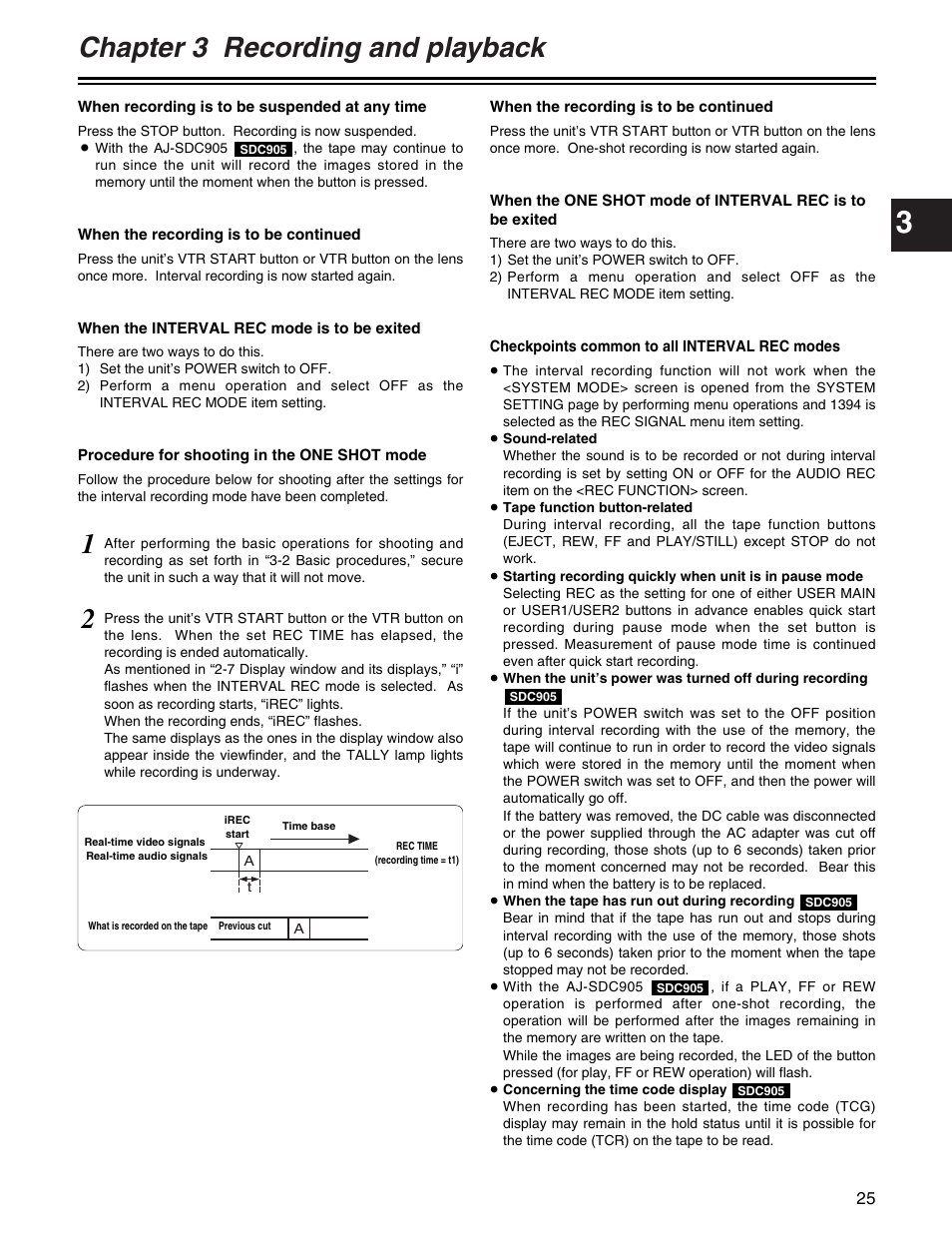 Chapter 3 recording and playback | Panasonic AJ- E User Manual | Page 25 / 108