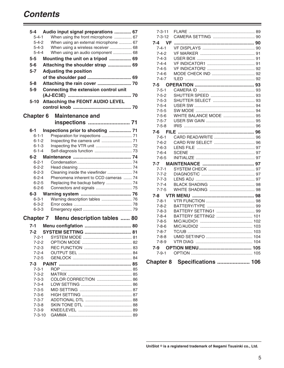 Panasonic AJ- E User Manual | Page 5 / 108