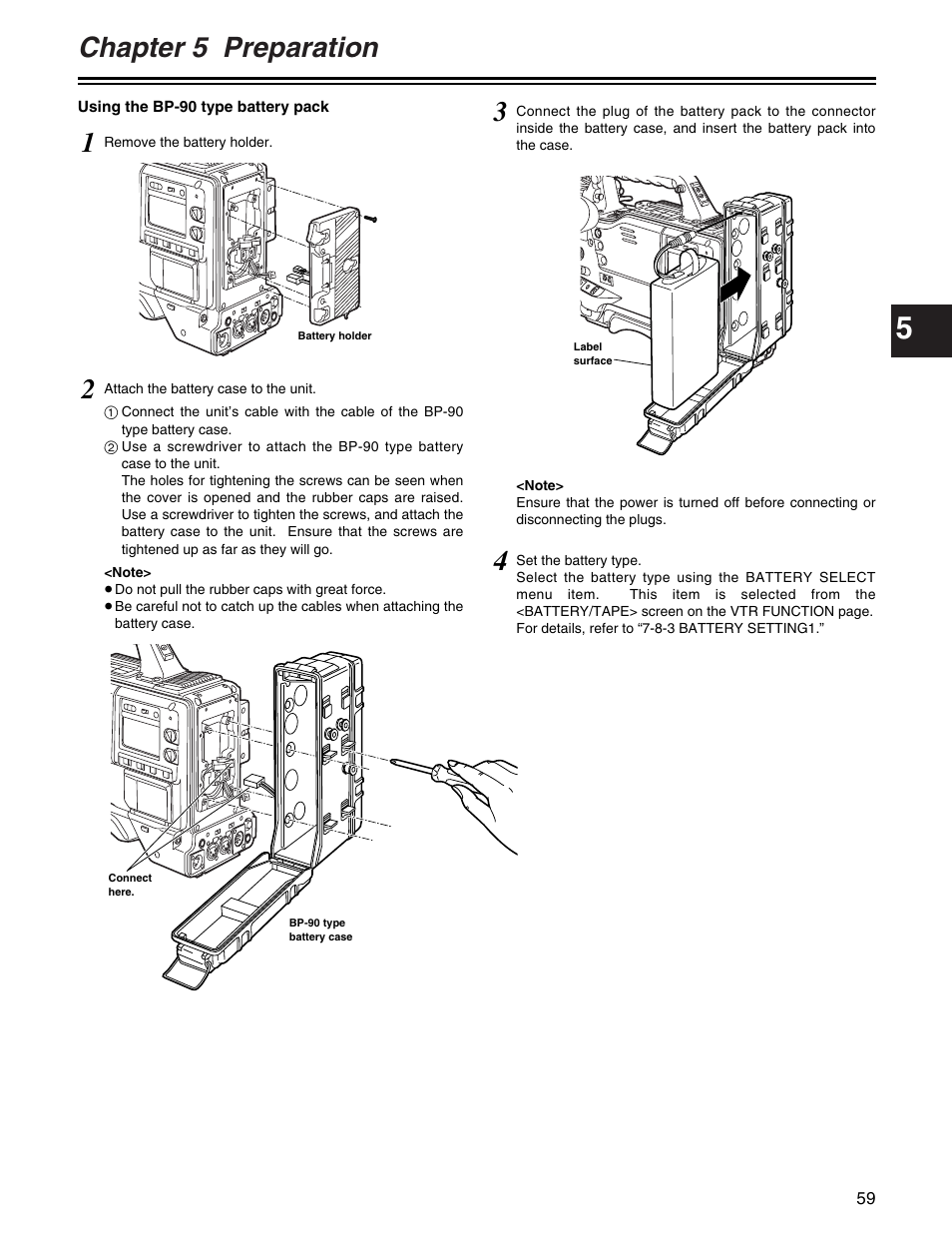 Chapter 5 preparation | Panasonic AJ- E User Manual | Page 59 / 108