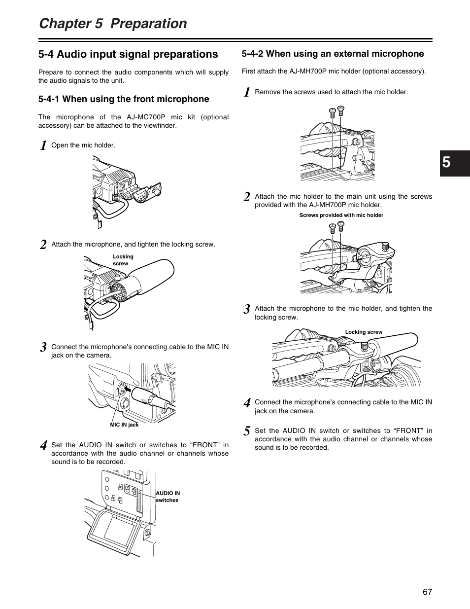Chapter 5 preparation | Panasonic AJ- E User Manual | Page 67 / 108