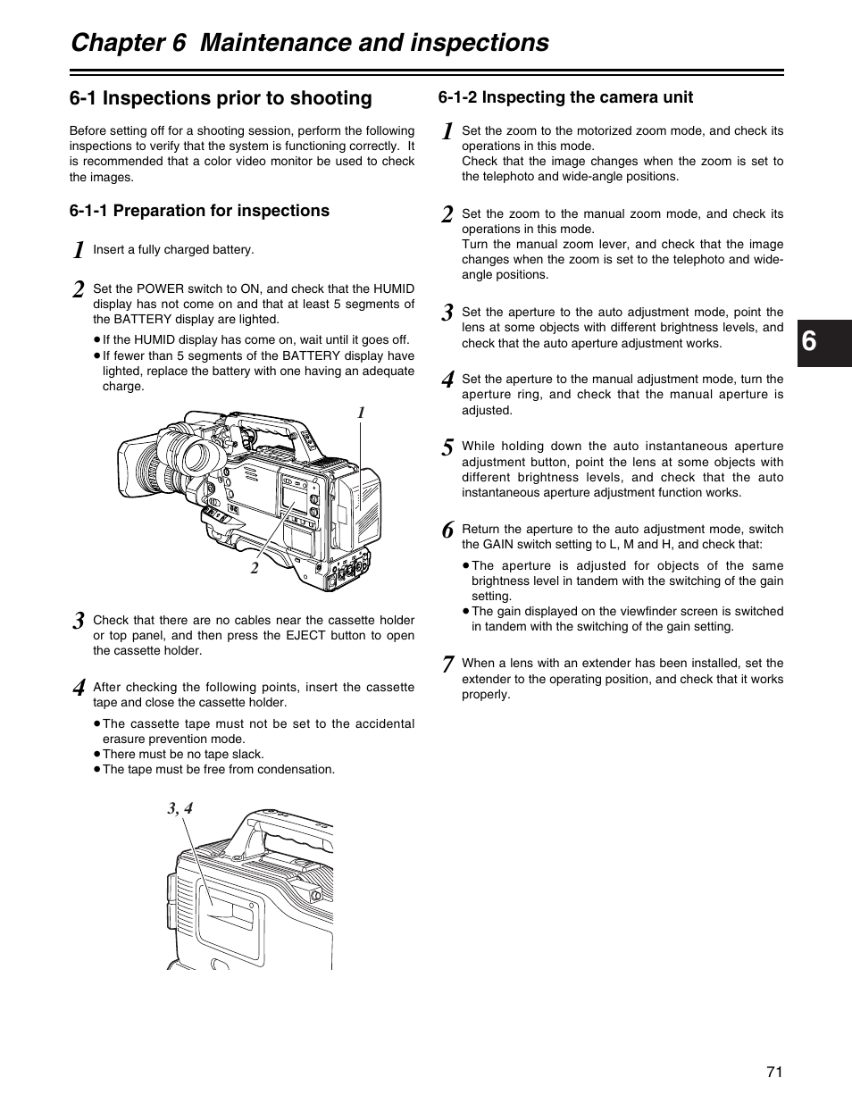 Chapter 6 maintenance and inspections | Panasonic AJ- E User Manual | Page 71 / 108