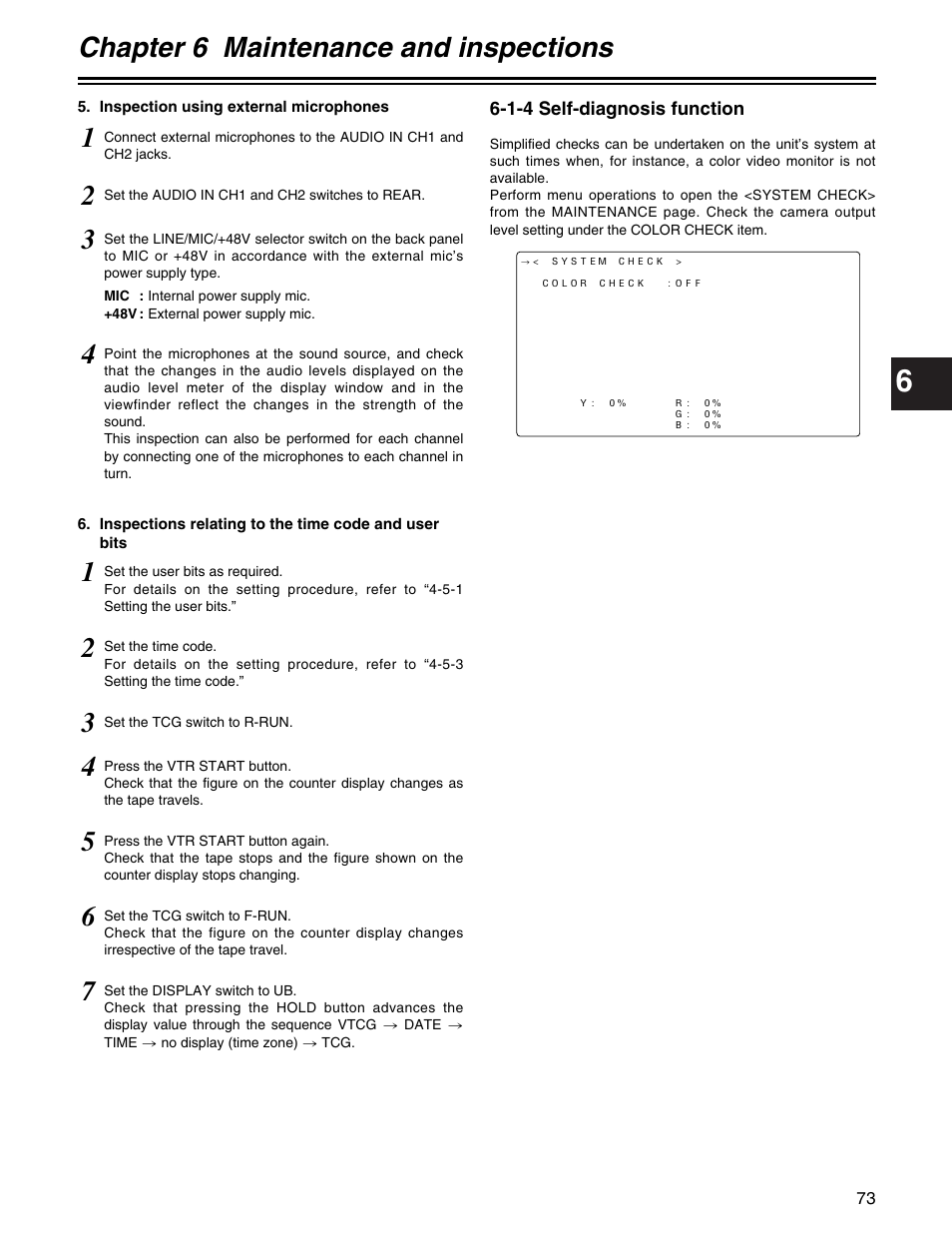 Chapter 6 maintenance and inspections | Panasonic AJ- E User Manual | Page 73 / 108
