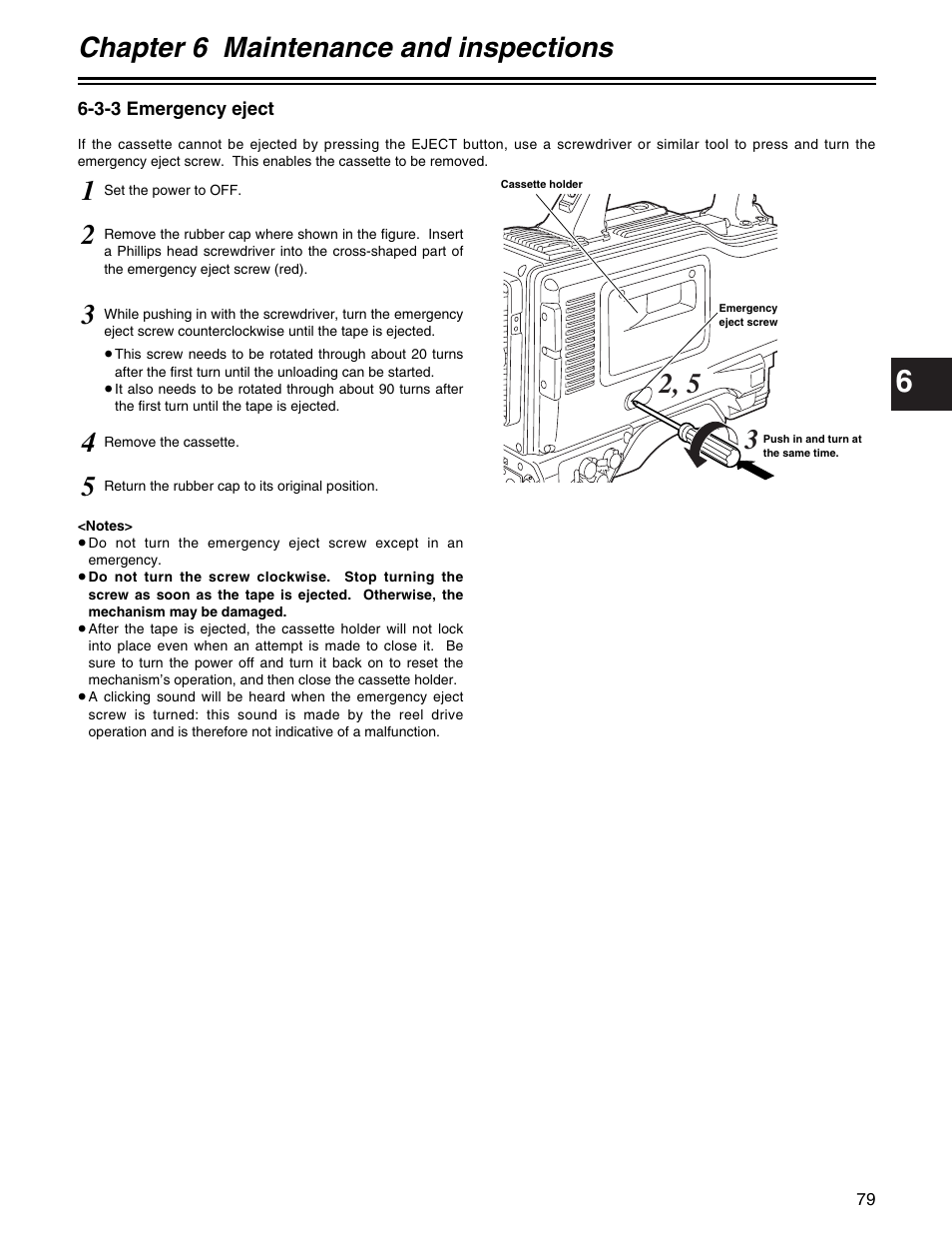 Chapter 6 maintenance and inspections | Panasonic AJ- E User Manual | Page 79 / 108