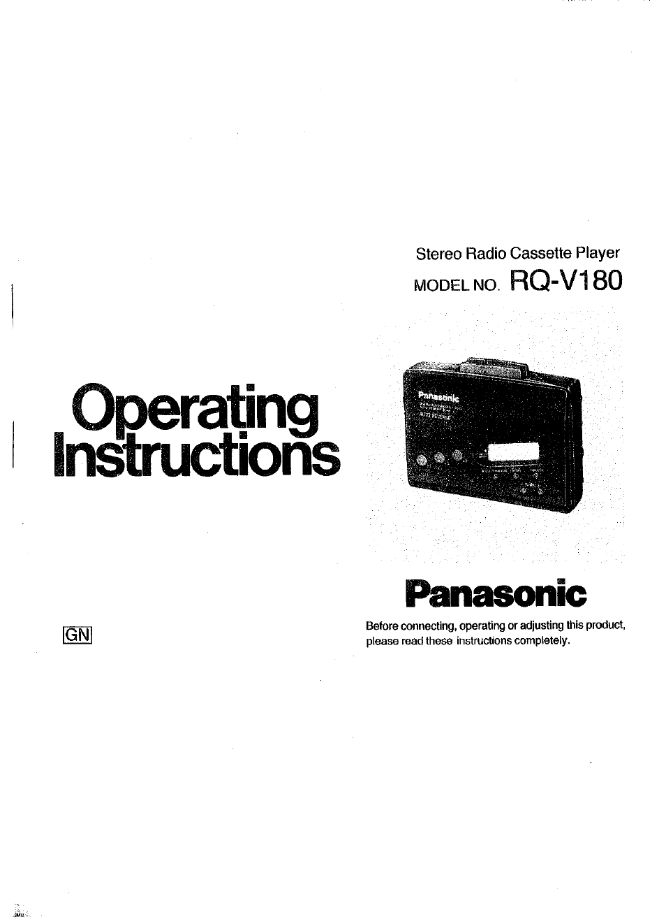 Panasonic RQ-V180 User Manual | 15 pages