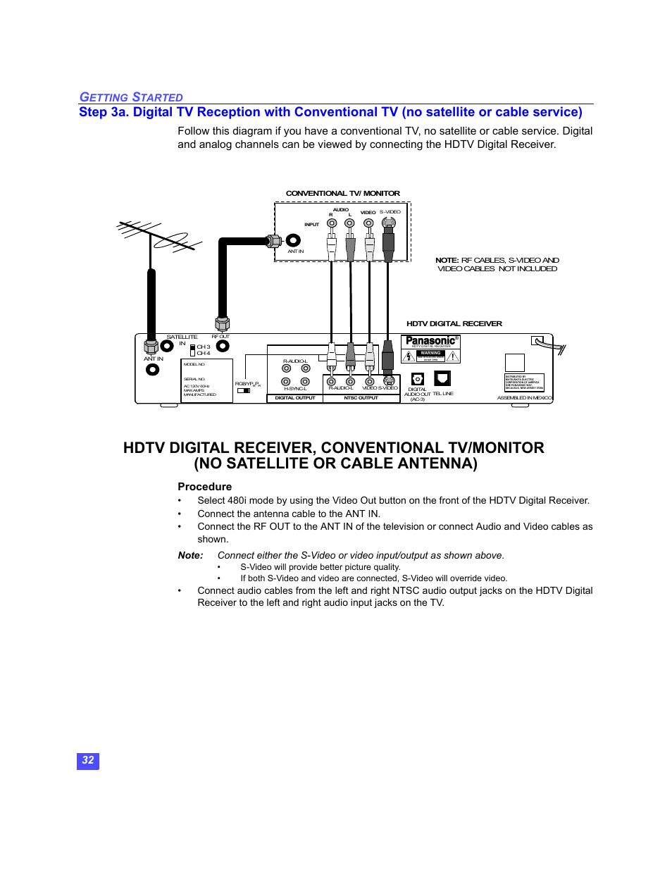 Etting, Tarted | Panasonic TU-HDS20 User Manual | Page 33 / 101
