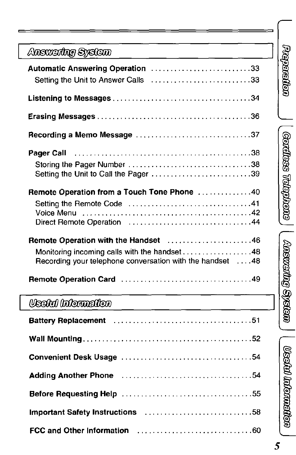 Panasonic KX-TCM420-B User Manual | Page 5 / 64