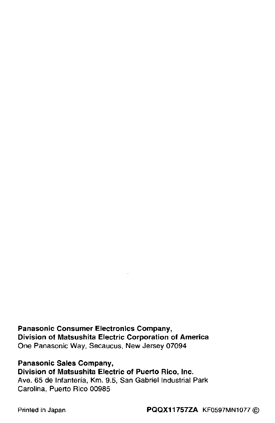 Panasonic KX-TCM420-B User Manual | Page 64 / 64