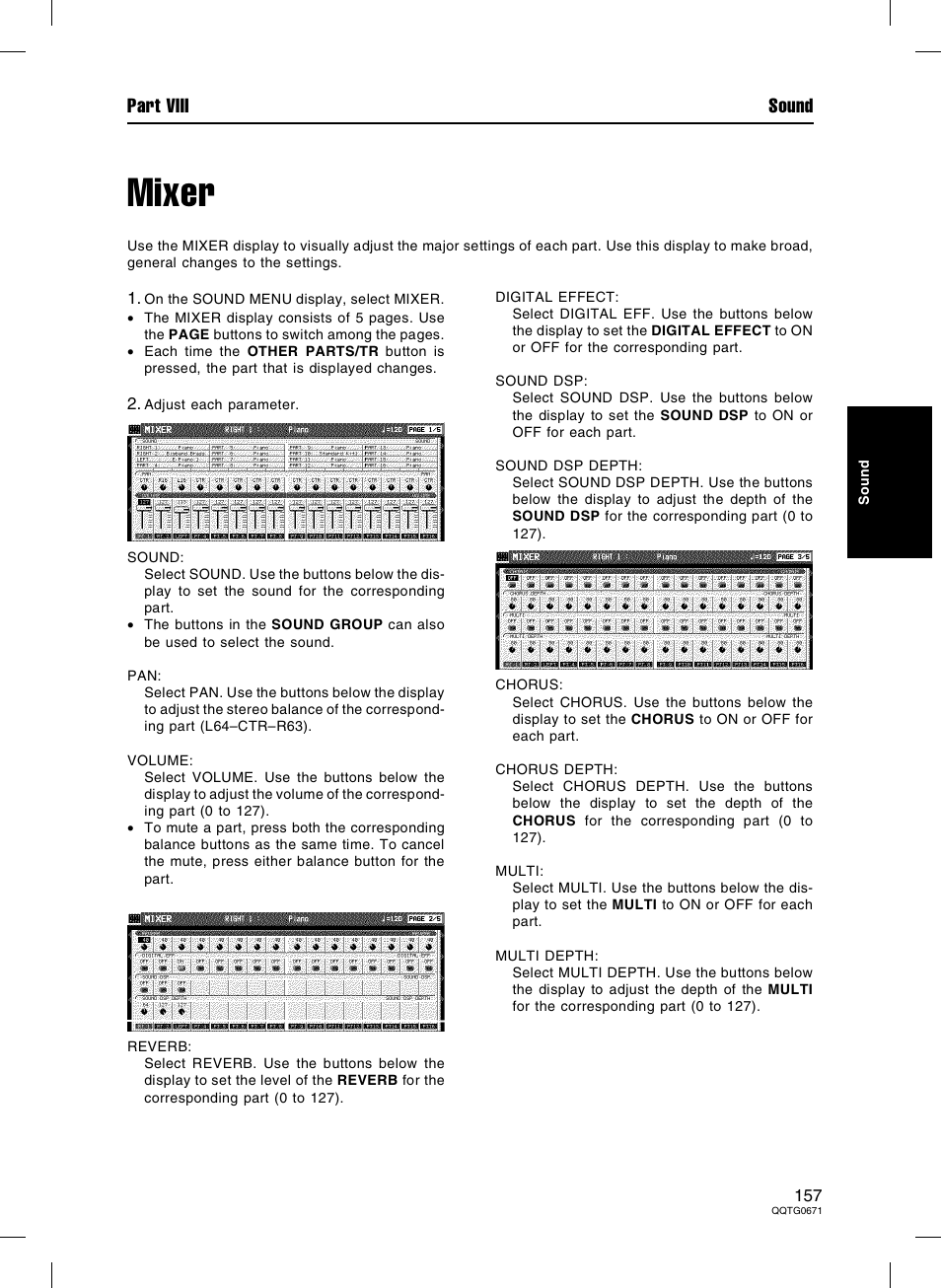 Mixer, Part viii sound | Panasonic SX-KN7000 User Manual | Page 157 / 211