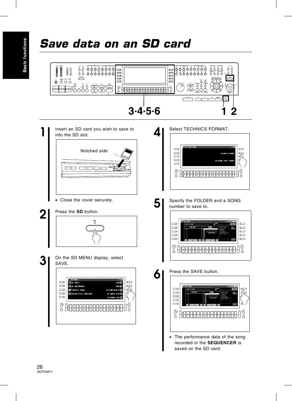 Save data on an sd card | Panasonic SX-KN7000 User Manual | Page 26 / 211
