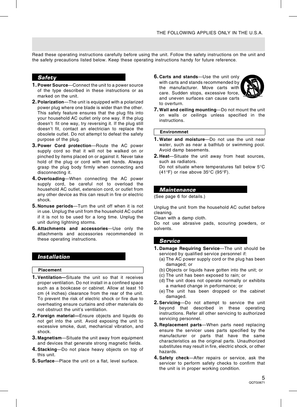 Important safety instructions | Panasonic SX-KN7000 User Manual | Page 5 / 211