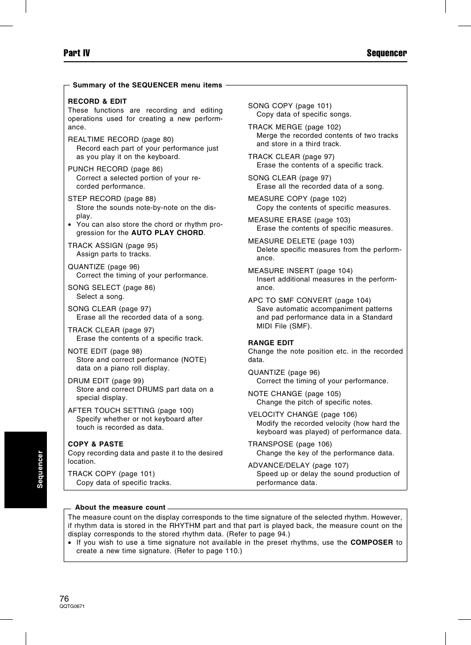 Part iv sequencer | Panasonic SX-KN7000 User Manual | Page 76 / 211