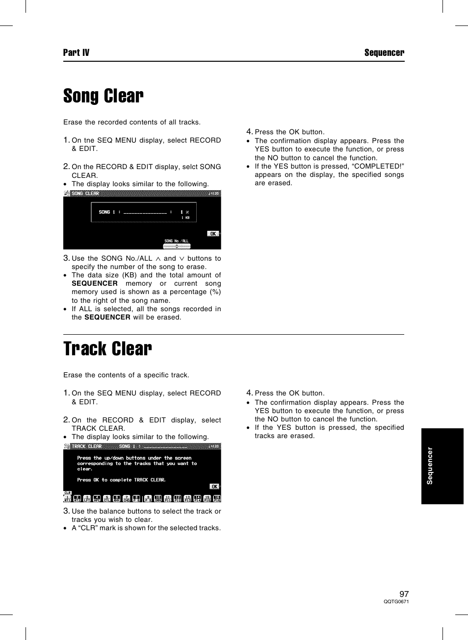 Song clear, Track clear | Panasonic SX-KN7000 User Manual | Page 97 / 211