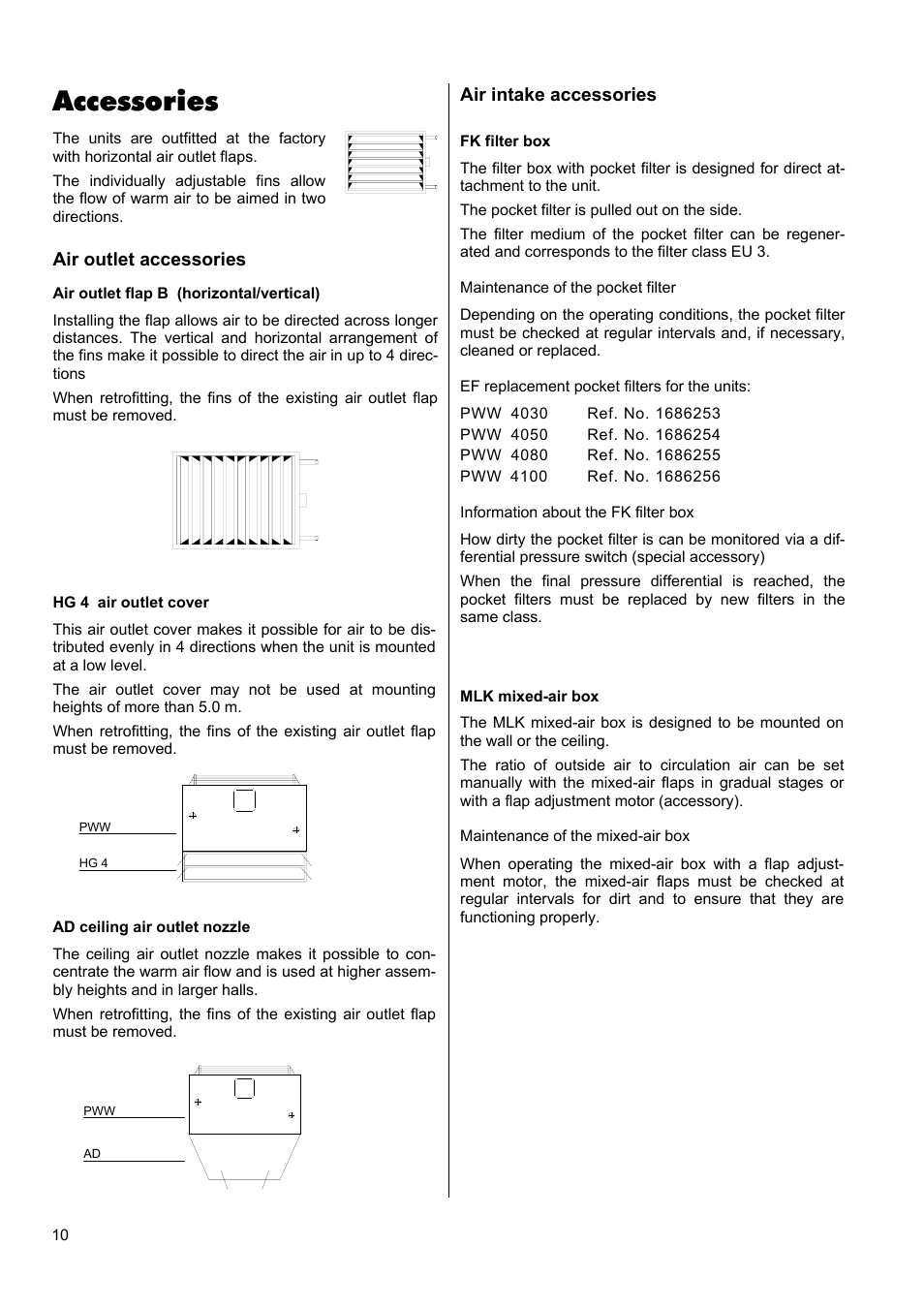 Accessories | Panasonic PWW 4000 User Manual | Page 10 / 16