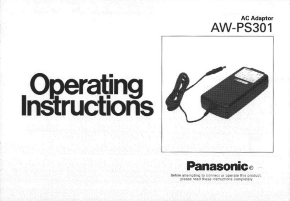 Panasonic AC ADAPTOR AW-PS301 User Manual | 8 pages