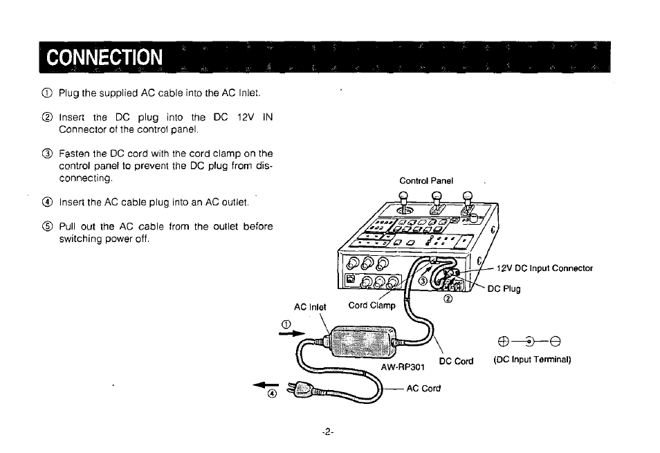 Connection | Panasonic AC ADAPTOR AW-PS301 User Manual | Page 4 / 8