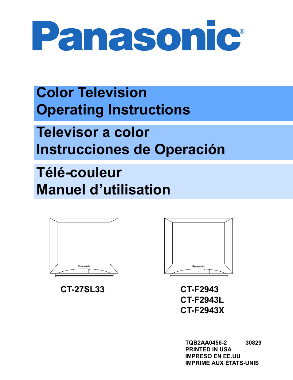 Panasonic CT 27SL33 User Manual | 81 pages