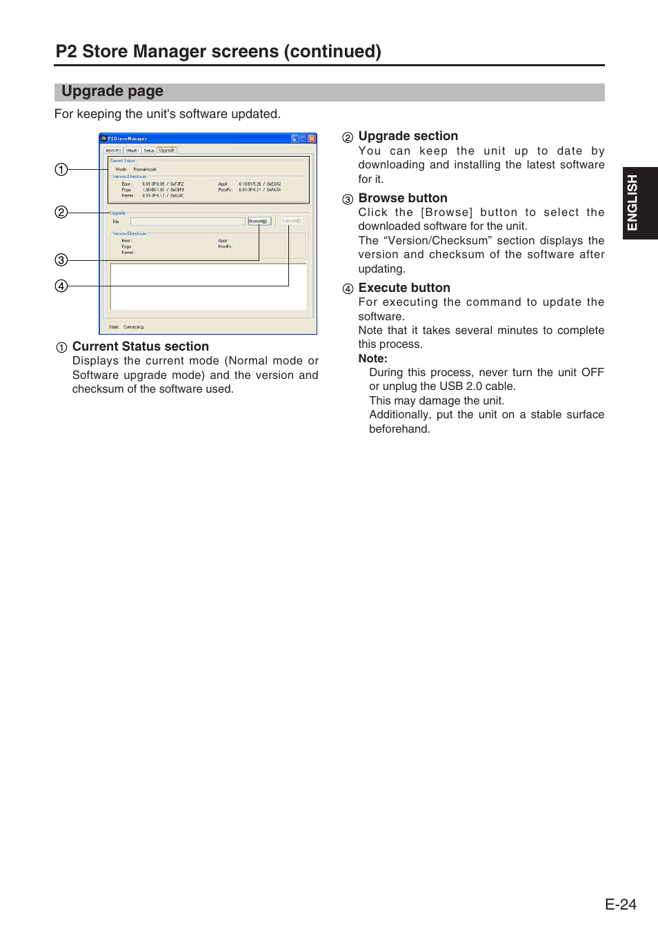 P2 store manager screens (continued) | Panasonic DVCPRO AJ-PCS060G User Manual | Page 25 / 88