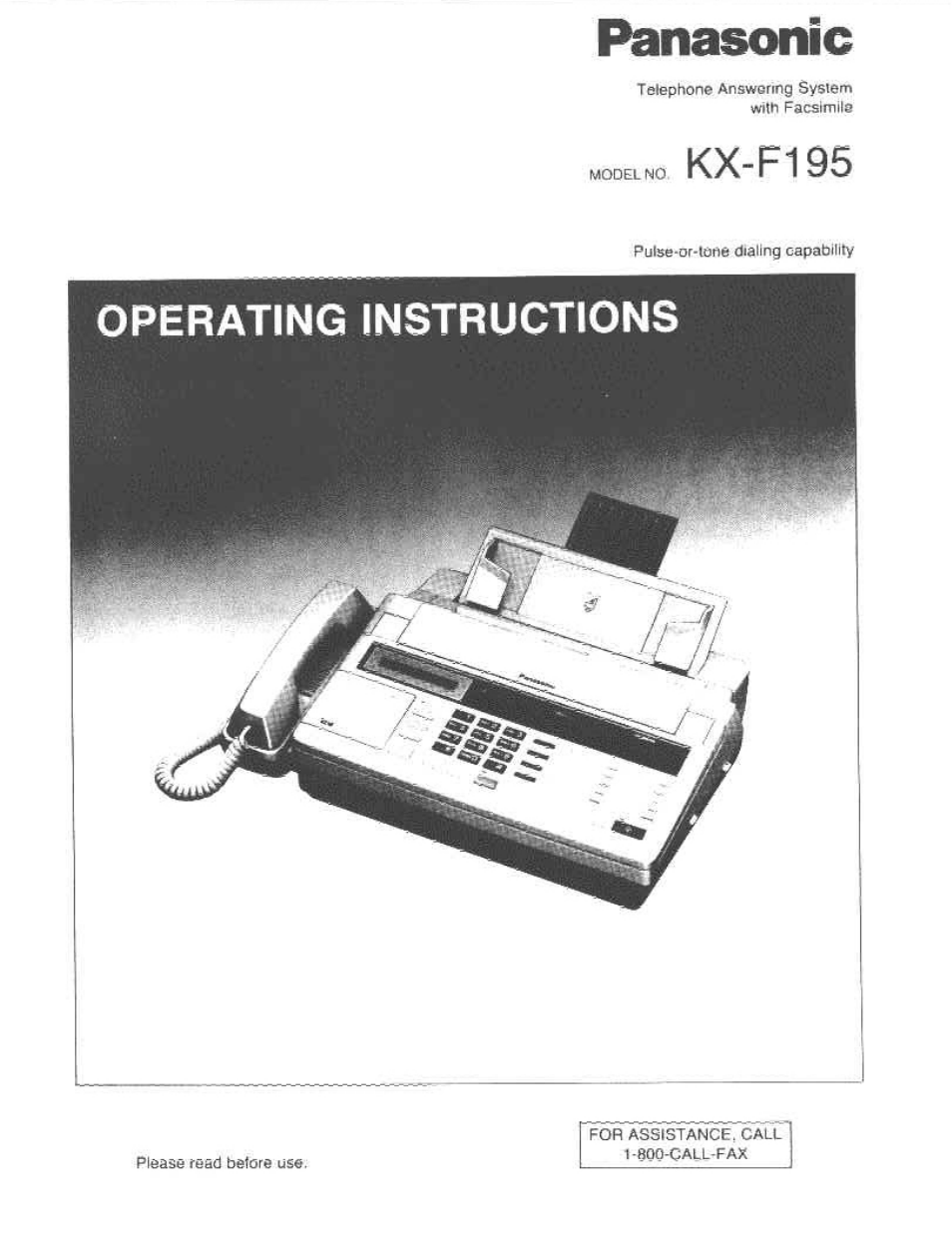 Panasonic KX-F195 User Manual | 104 pages