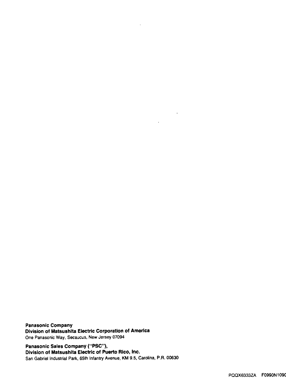 Panasonic KX-F195 User Manual | Page 104 / 104