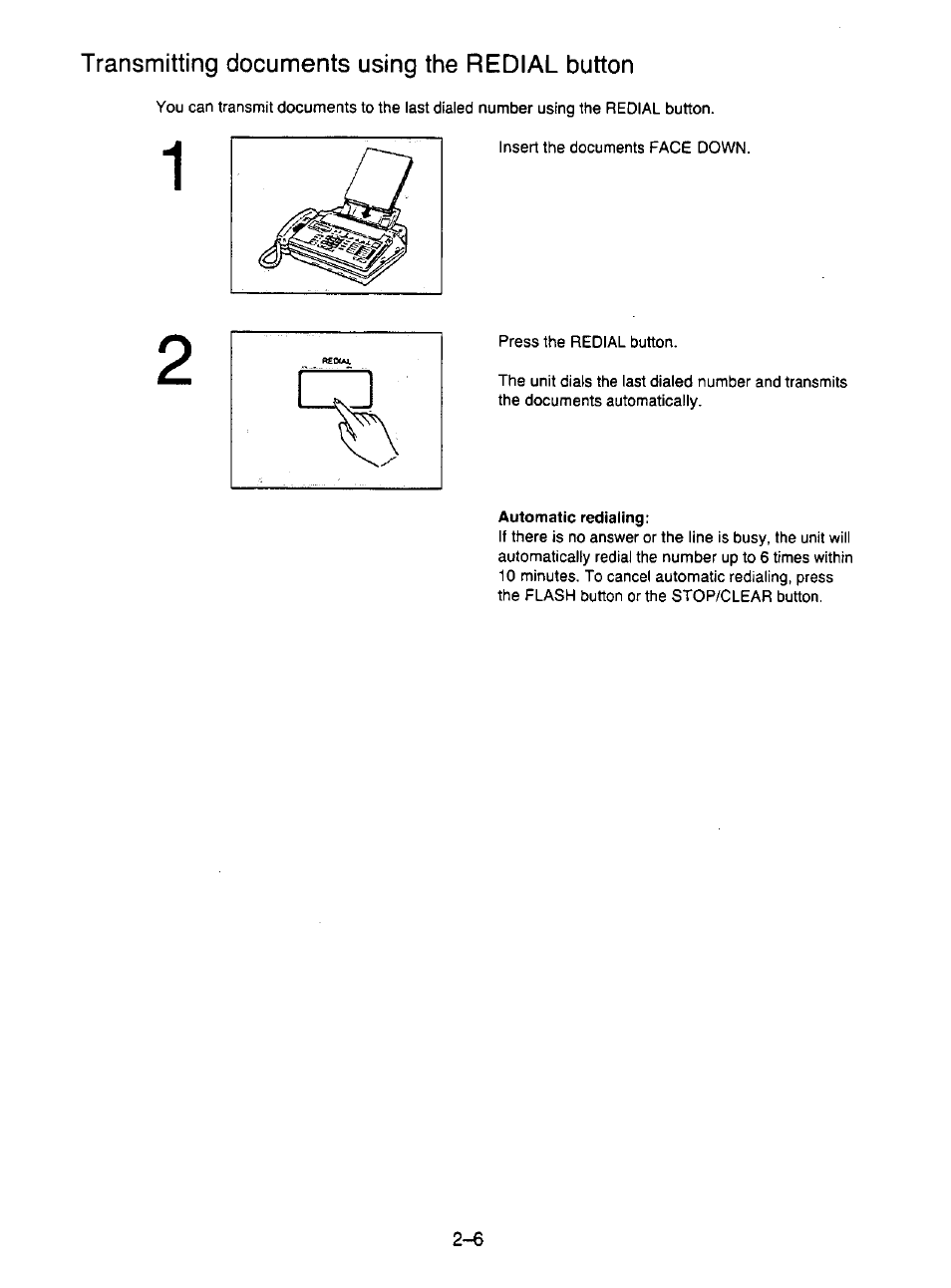 Automatic redialing | Panasonic KX-F195 User Manual | Page 43 / 104