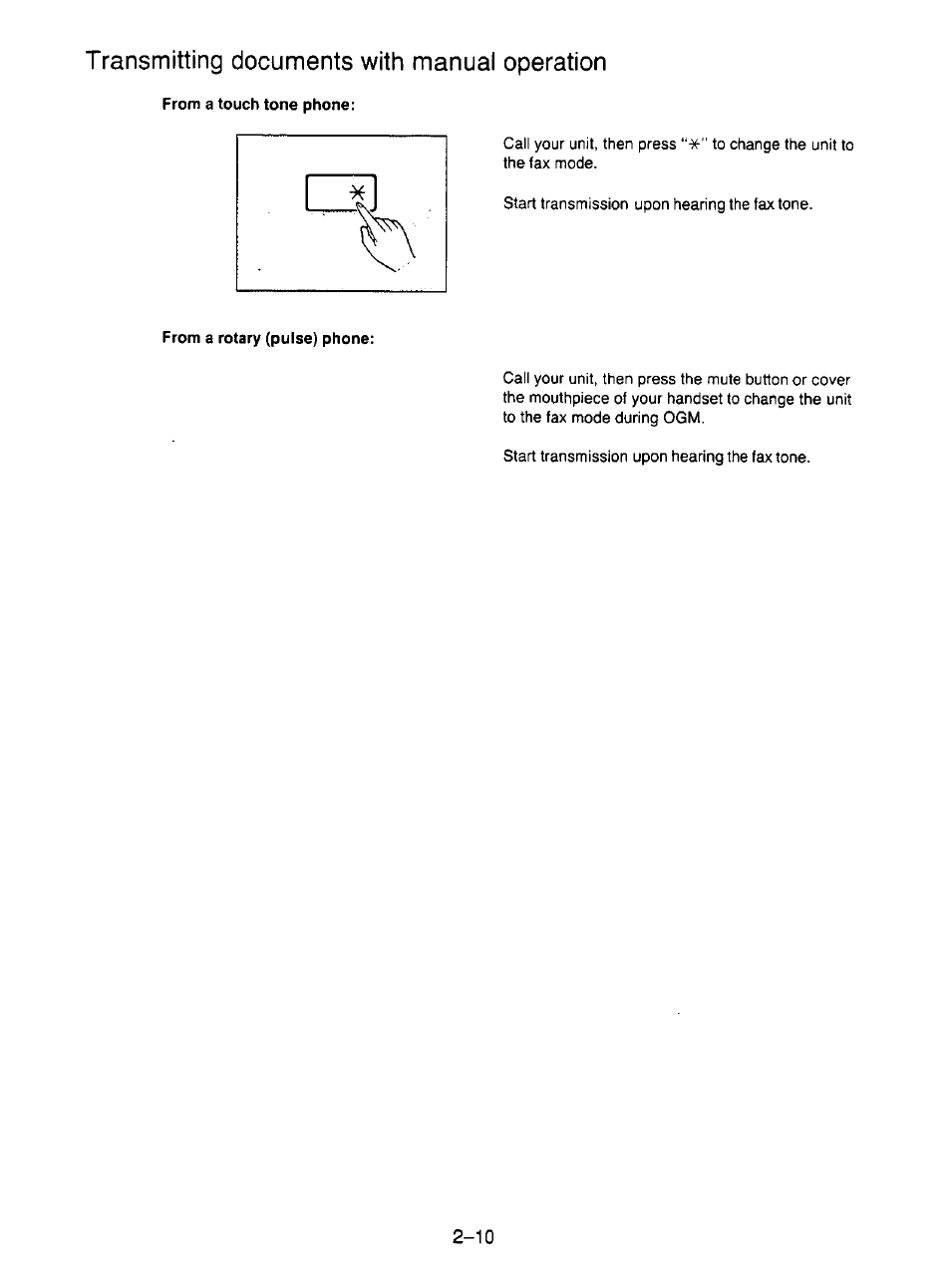 Transmitting documents with manual operation | Panasonic KX-F195 User Manual | Page 47 / 104