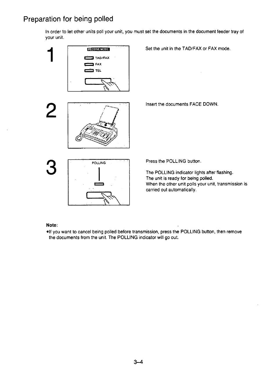 Preparation for being polled, Preparation for being polled -4 | Panasonic KX-F195 User Manual | Page 61 / 104
