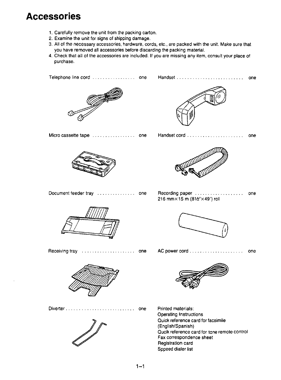 Accessories | Panasonic KX-F195 User Manual | Page 8 / 104
