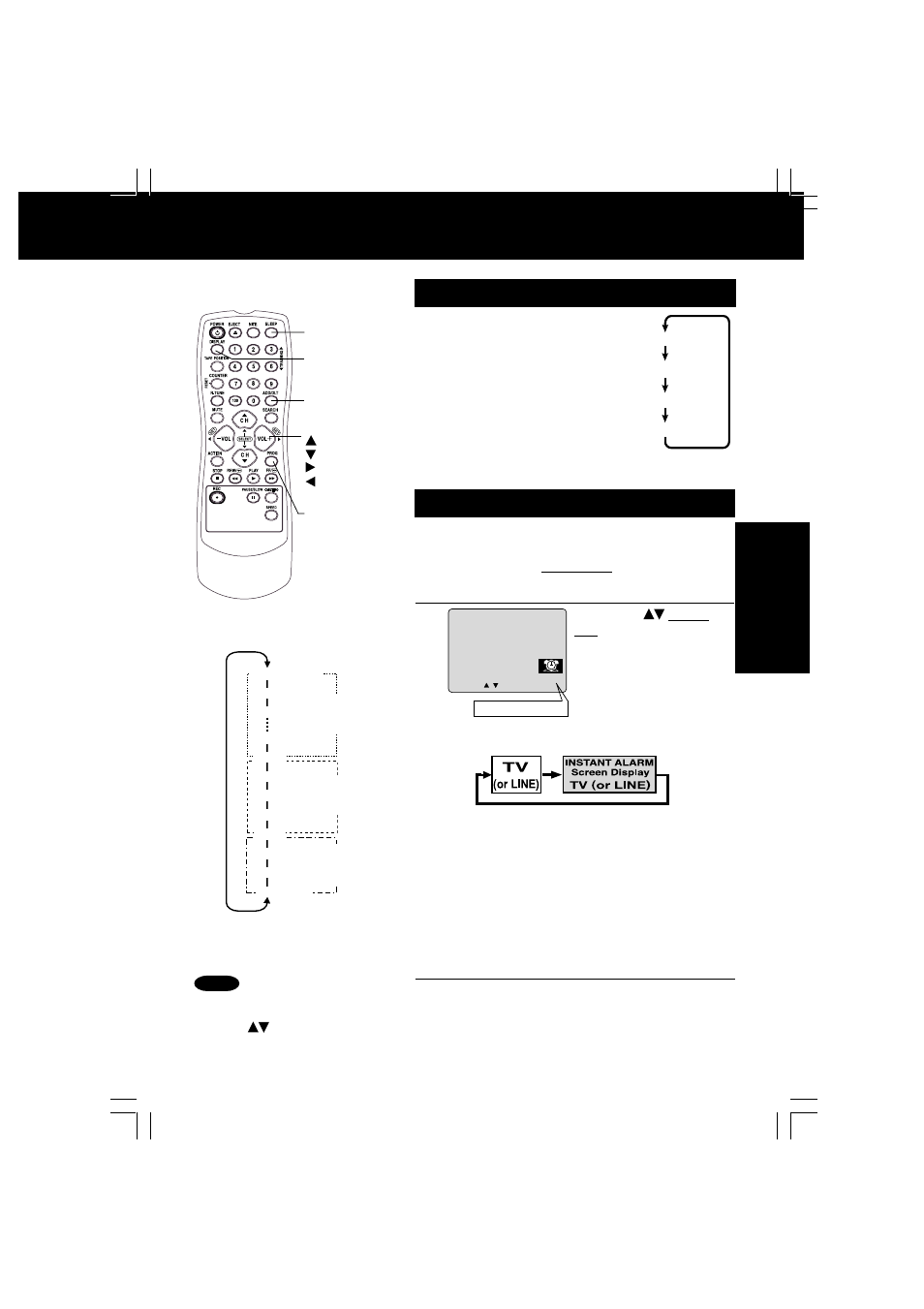 Sleep timer, Instant alarm | Panasonic VV-1301 User Manual | Page 19 / 40