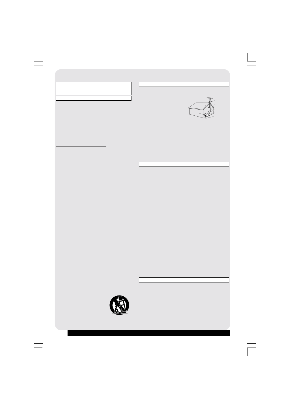 Initial setup, Important safeguards and precautions, Installation | Using the unit, Service, Outdoor antenna installation | Panasonic VV-1301 User Manual | Page 2 / 40