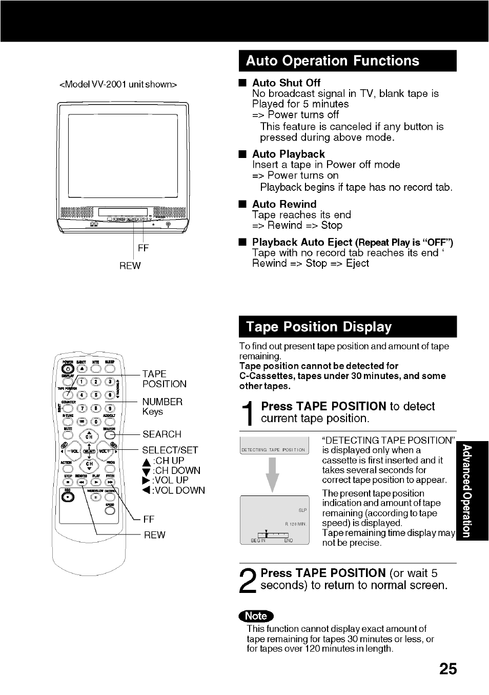 Panasonic VV-1301 User Manual | Page 25 / 40