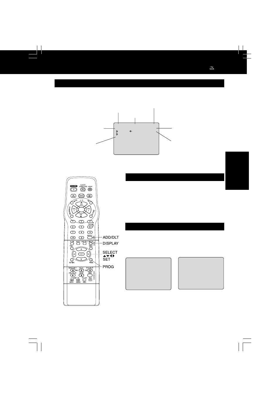 On-screen display (osd), Tv/vcr status & clock display, Blue screen display | Channel & function display play | Panasonic PV DM2092 User Manual | Page 27 / 76